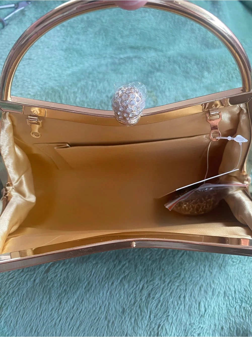D'margeaux Luxury Embellished Gold Evening Clutch Handbag